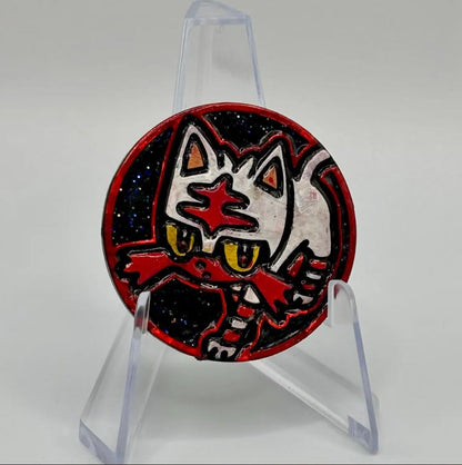 Hand Painted Litten/ Shiny Litten Coin - Small